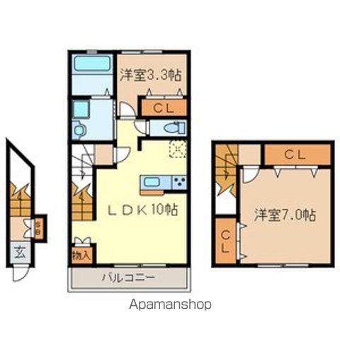 東村山市野口町のアパートの間取り