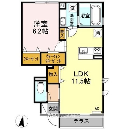 さくらフラット[1LDK/44.45m2]の間取図
