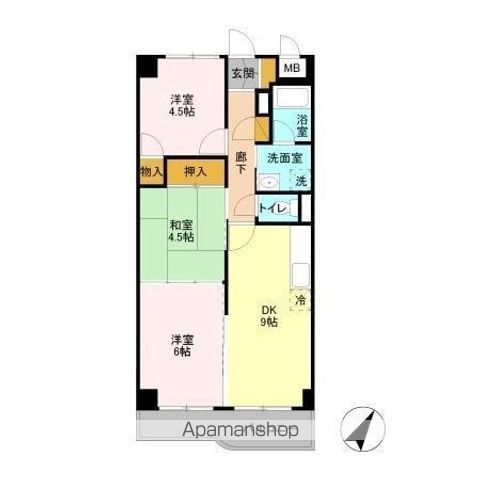 【千葉市稲毛区小中台町のマンションの間取り】