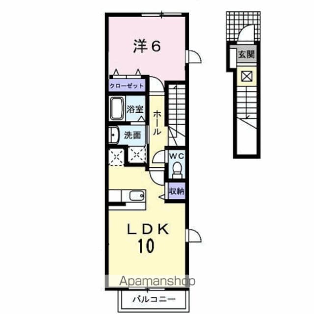 サンフラット[1LDK/42.37m2]の間取図