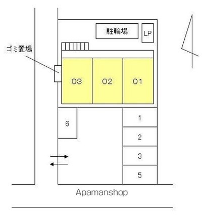 グランコートＭⅡ[1K/26m2]の配置図