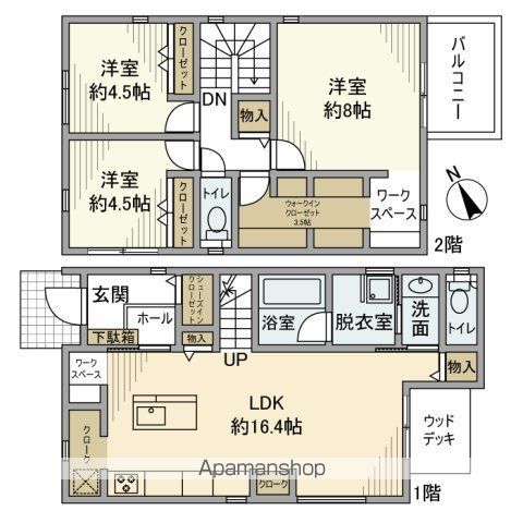 阪急電鉄今津線 門戸厄神駅 徒歩10分 2階建 築1年の間取り写真