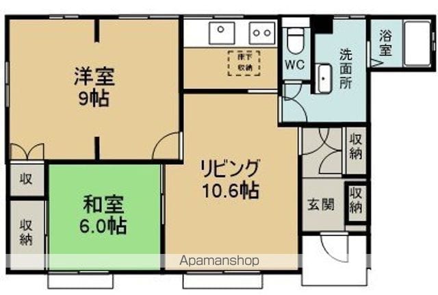 岡貸家Bの間取り写真
