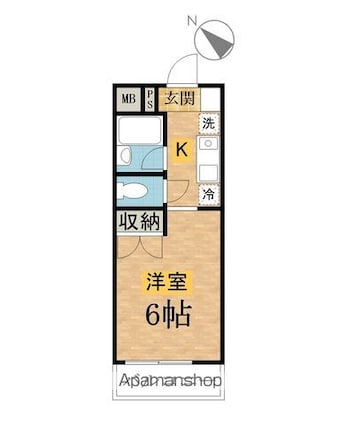ルームコロン[1K/20.66m2]の間取図
