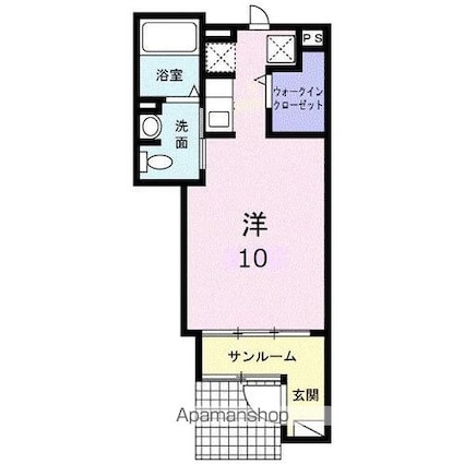 香川県高松市福岡町３丁目[1R/27.9m2]の間取図