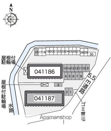 レオネクスト本城第二[1K/23.61m2]の配置図
