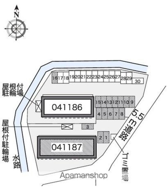 レオネクスト本城第二[1K/23.61m2]の配置図