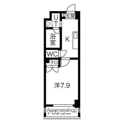 シティライフ今池南[1K/24.98m2]の間取図