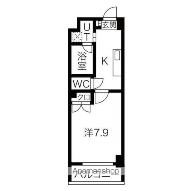 シティライフ今池南[1K/24.98m2]の間取図