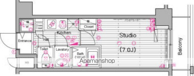 【横浜市中区山下町のマンションの間取り】