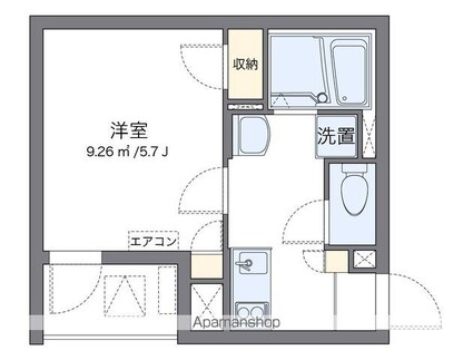 クレイノモンベルジェ[1K/20.3m2]の間取図