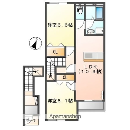 コーポさわ[2LDK/58.65m2]の間取図