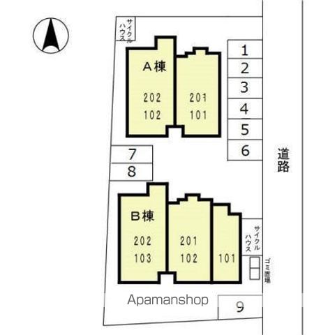 セジュール・モロー[2LDK/50.34m2]の配置図