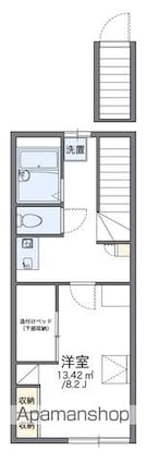 レオパレスハーヴェスト湖北[1K/26.08m2]の間取図