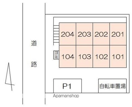 香川県高松市栗林町２丁目[1R/19.87m2]の配置図