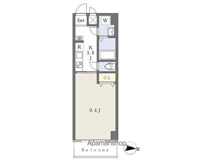 ＧＲＡＣＥ緑町[1K/28.69m2]の間取図