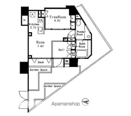 ＭＦＰＲコート目黒南[1R/41.36m2]の間取図