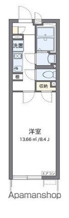 クレイノハイム卯の里[1K/24.84m2]の間取図