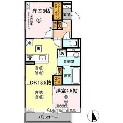 ＳＯＬＡＮＡ翠町[2LDK/56.88m2]の間取図