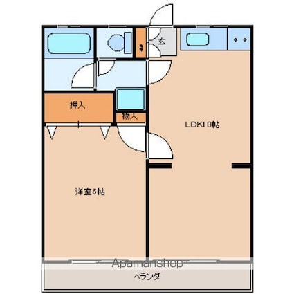 正美サンハイツ[1LDK/32m2]の間取図
