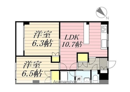マリンビュー美浜[2LDK/51.78m2]の間取図