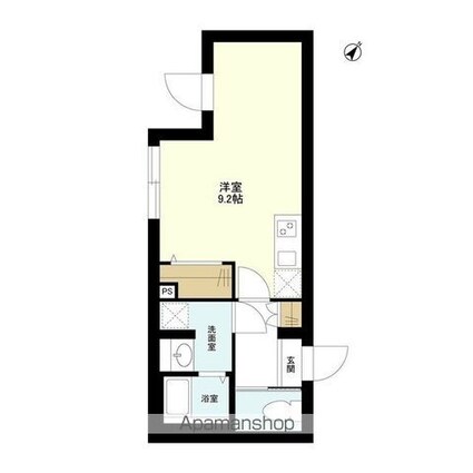 ウェルスクエアイズム木場[1R/26.48m2]の間取図