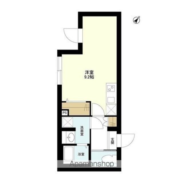 ウェルスクエアイズム木場[1R/26.48m2]の間取図