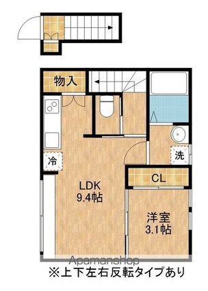 Ｓｑｕｉｒｒｅｌ　Ａｐａｒｔｍｅｎｔ[1LDK/34.78m2]の間取図