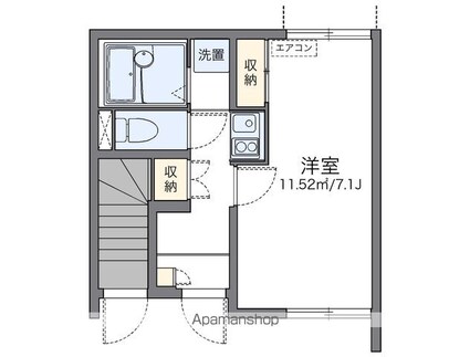 レオネクストコンセルト[1K/21.9m2]の間取図