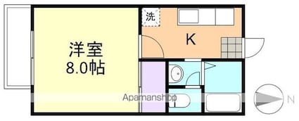 ラ・クプル９３[1K/26.49m2]の間取図