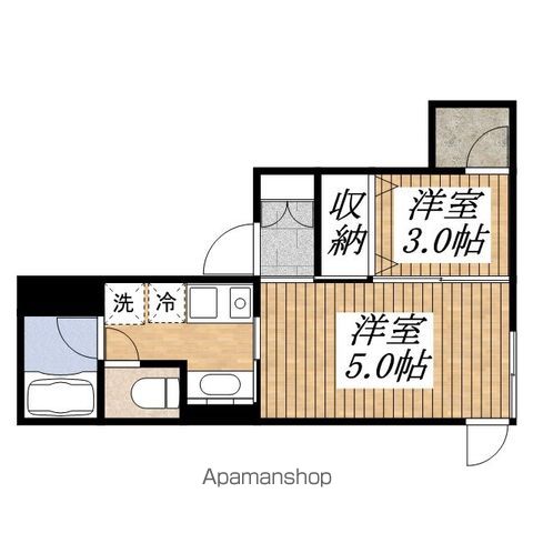 星彩館 110 ｜ 東京都国立市西１丁目11-20（賃貸マンション2K・1階・26.70㎡） その2