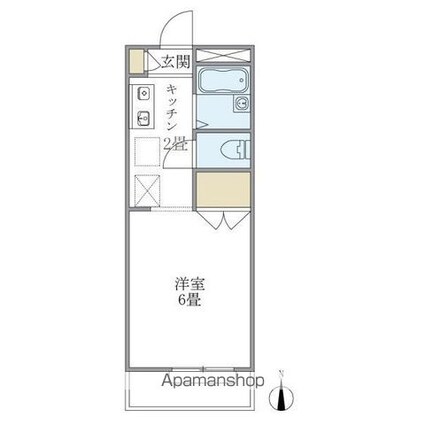 サニーハイツ[1K/20.09m2]の間取図