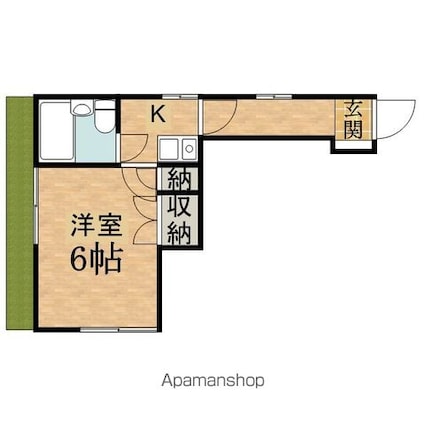 清水荘[1R/16m2]の間取図