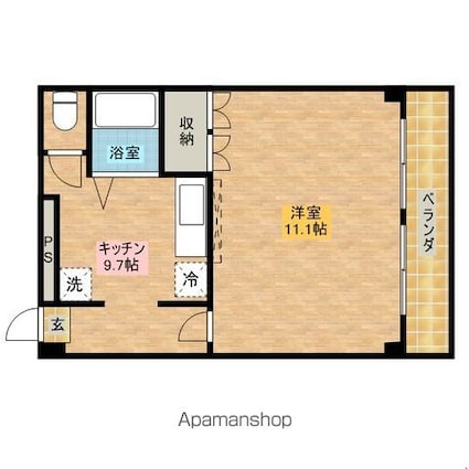 中野田口ビル[1R/22m2]の間取図