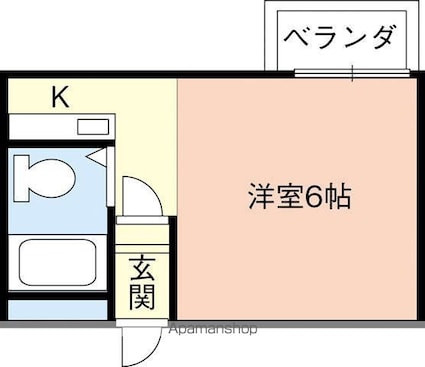 和歌山県和歌山市吹屋町４丁目[1K/16.74m2]の間取図