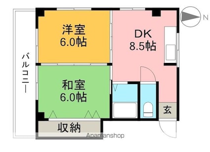 泉マンションⅡ[2DK/33m2]の間取図