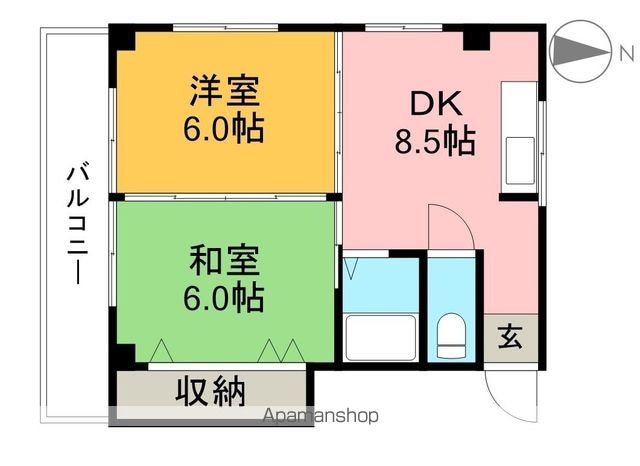 泉マンションⅡ[2DK/33m2]の間取図