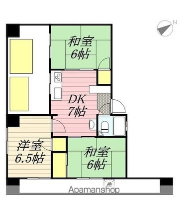 東京都武蔵野市中町１丁目[3DK/42.68m2]の間取図