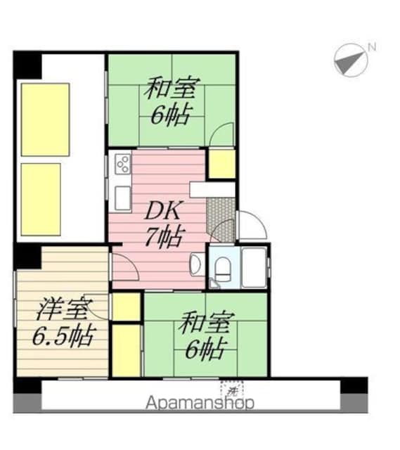 東京都武蔵野市中町１丁目[3DK/42.68m2]の間取図