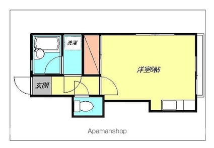フィオーレ中原[1R/26.44m2]の間取図