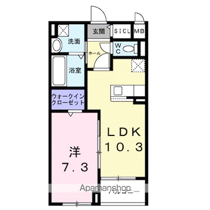 アストラル　ノーブル[1LDK/43.72m2]の間取図