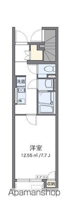 クレイノラルーチェ河辺[1K/25.37m2]の間取図
