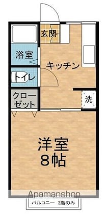 シティハイム笹賀[1K/26.4m2]の間取図