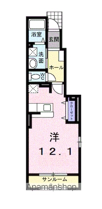 サン・メーラⅠ[1R/36.28m2]の間取図