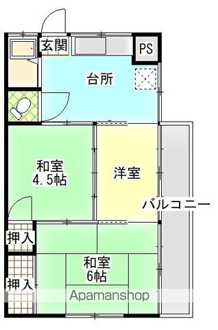サンハイツ南大河の間取り写真