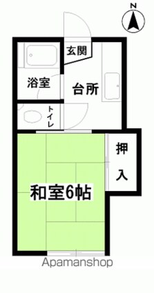 コーポ千寿Ⅰ[1K/20.24m2]の間取図