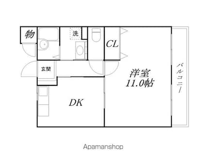 コットンハウス[1DK/37.31m2]の間取図