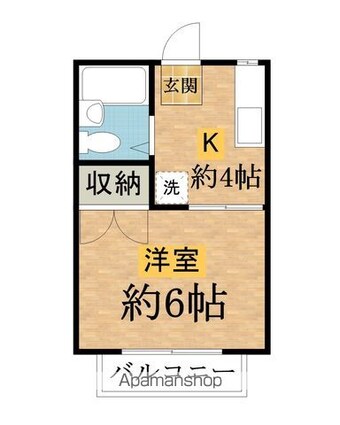 エステートピア八王子[1K/19m2]の間取図