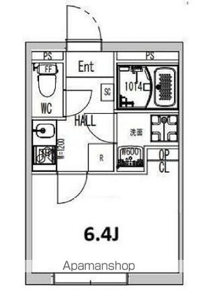 東京都北区王子５丁目[1K/21.62m2]の間取図