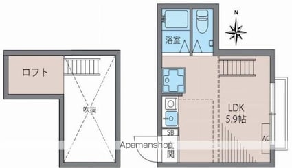 高円寺アーバンハイム[1R/13m2]の間取図
